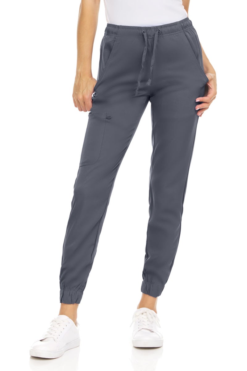 MediChic Womenâ€™s Medical Scrub Jogger Pants â€“ 4 Pockets, 4-Way Stretch, Moisture-Wicking, Anti-Wrinkle, Soft Flex Fabric Pewter - Image 1